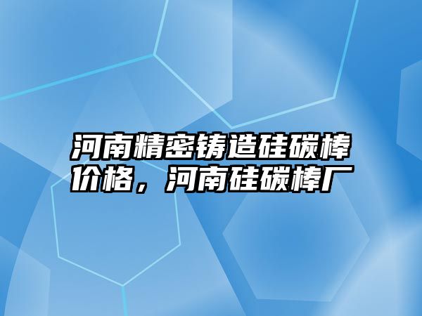 河南精密鑄造硅碳棒價格，河南硅碳棒廠