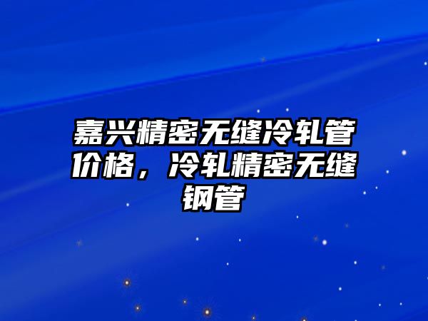 嘉興精密無縫冷軋管價格，冷軋精密無縫鋼管