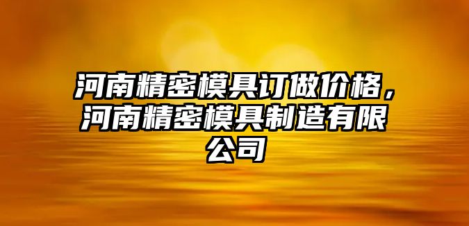 河南精密模具訂做價(jià)格，河南精密模具制造有限公司