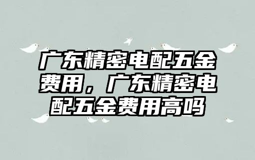 廣東精密電配五金費用，廣東精密電配五金費用高嗎