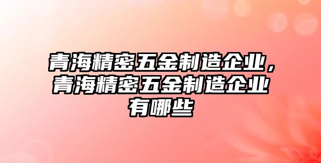 青海精密五金制造企業(yè)，青海精密五金制造企業(yè)有哪些