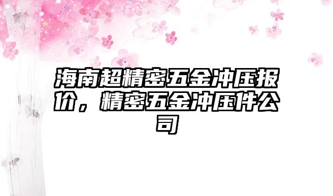 海南超精密五金沖壓報價，精密五金沖壓件公司