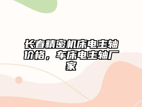 長春精密機床電主軸價格，車床電主軸廠家