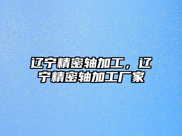 遼寧精密軸加工，遼寧精密軸加工廠家