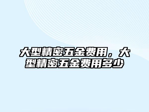 大型精密五金費用，大型精密五金費用多少