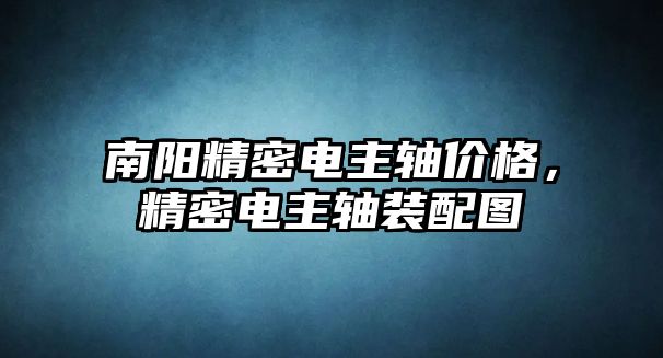 南陽精密電主軸價格，精密電主軸裝配圖