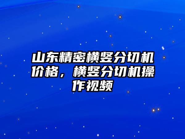 山東精密橫豎分切機(jī)價(jià)格，橫豎分切機(jī)操作視頻