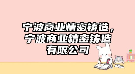 寧波商業(yè)精密鑄造，寧波商業(yè)精密鑄造有限公司