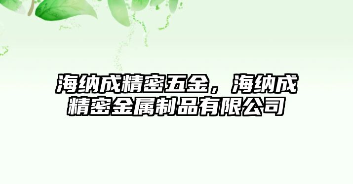 海納成精密五金，海納成精密金屬制品有限公司