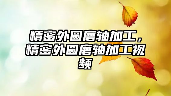 精密外圓磨軸加工，精密外圓磨軸加工視頻