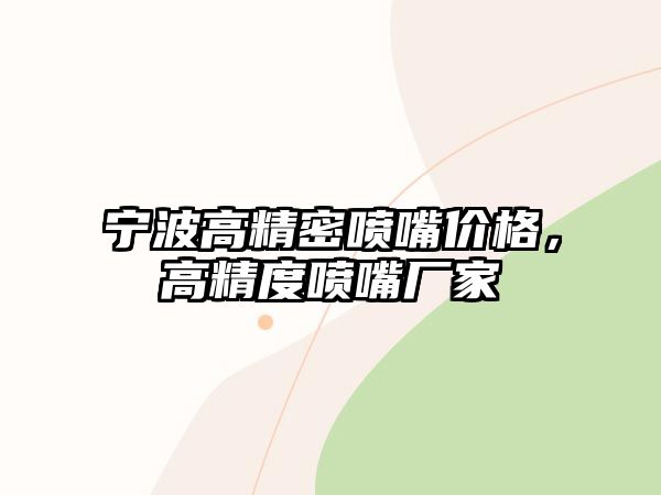 寧波高精密噴嘴價格，高精度噴嘴廠家