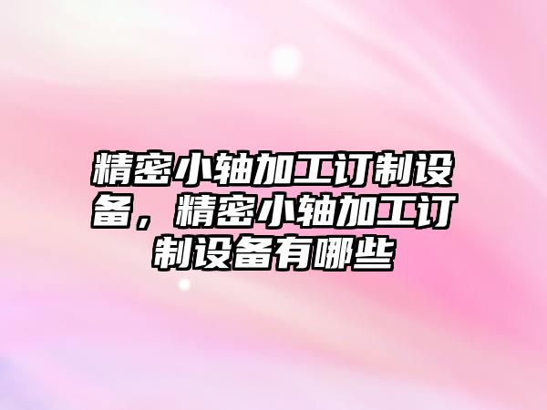 精密小軸加工訂制設備，精密小軸加工訂制設備有哪些