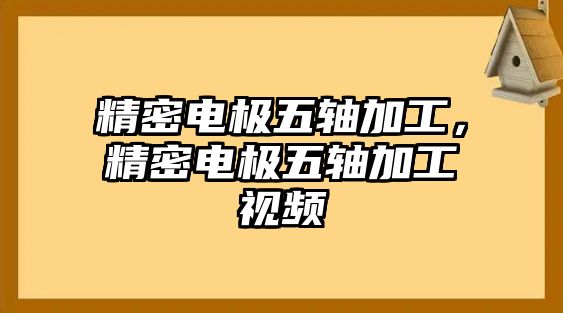 精密電極五軸加工，精密電極五軸加工視頻