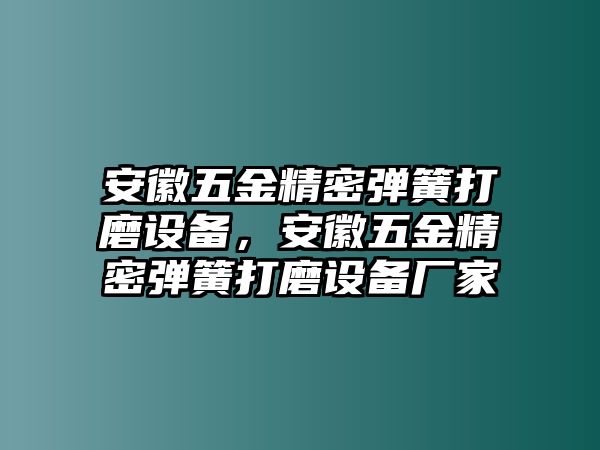 安徽五金精密彈簧打磨設(shè)備，安徽五金精密彈簧打磨設(shè)備廠家