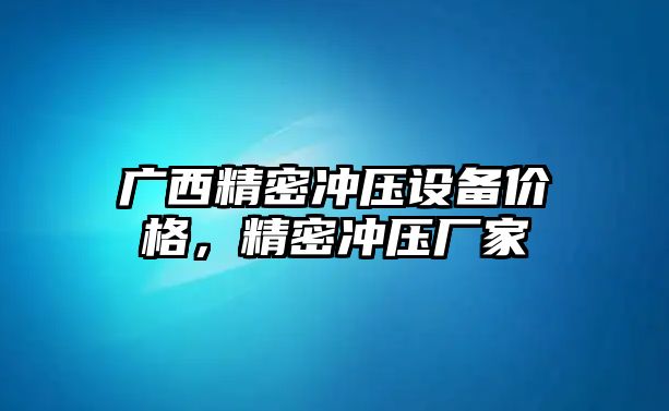 廣西精密沖壓設(shè)備價(jià)格，精密沖壓廠家