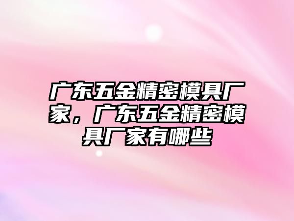 廣東五金精密模具廠家，廣東五金精密模具廠家有哪些