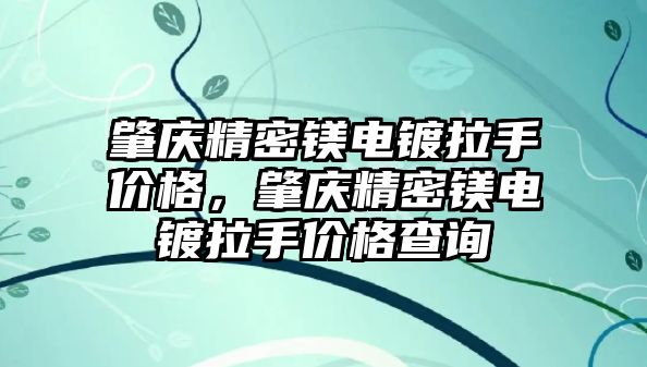 肇慶精密鎂電鍍拉手價格，肇慶精密鎂電鍍拉手價格查詢