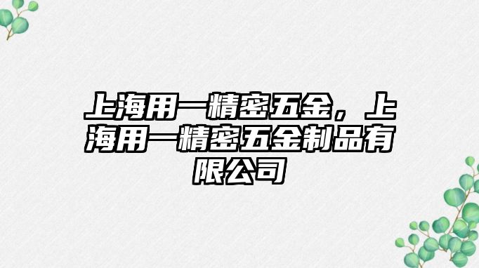 上海用一精密五金，上海用一精密五金制品有限公司