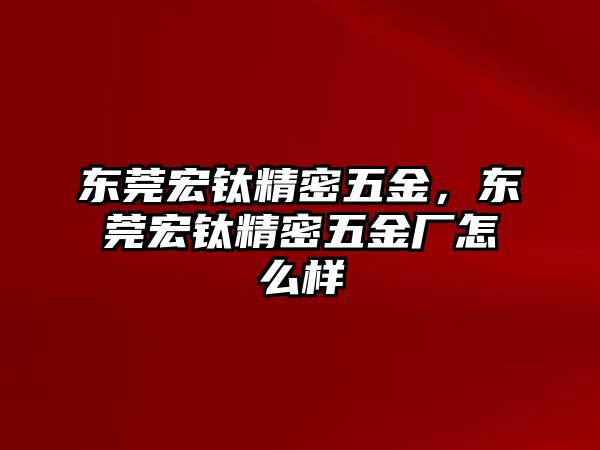 東莞宏鈦精密五金，東莞宏鈦精密五金廠怎么樣