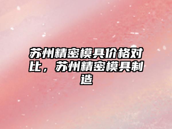 蘇州精密模具價(jià)格對比，蘇州精密模具制造