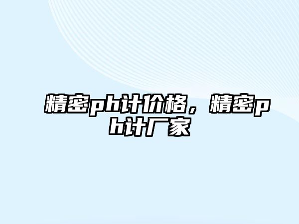 精密ph計價格，精密ph計廠家