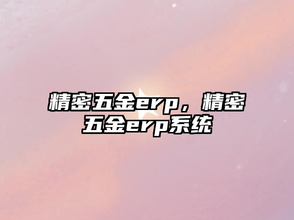 精密五金erp，精密五金erp系統(tǒng)