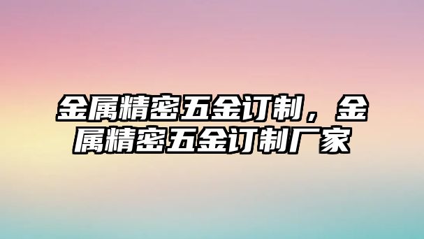 金屬精密五金訂制，金屬精密五金訂制廠家