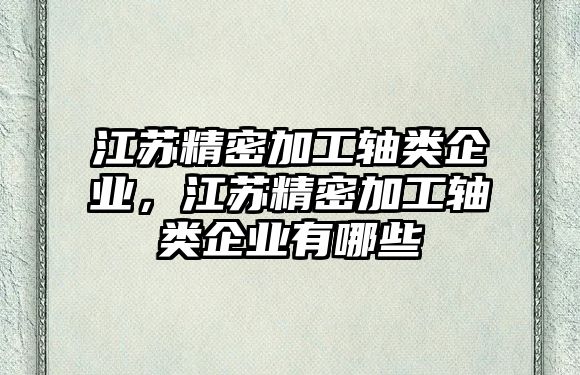 江蘇精密加工軸類企業(yè)，江蘇精密加工軸類企業(yè)有哪些