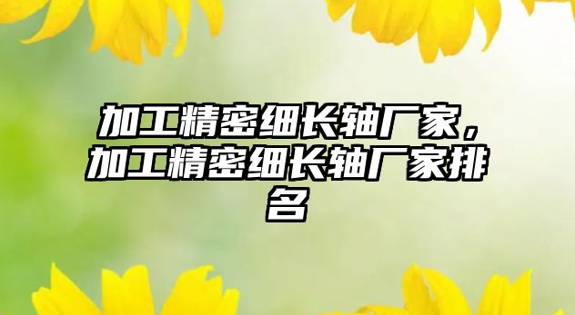 加工精密細(xì)長軸廠家，加工精密細(xì)長軸廠家排名