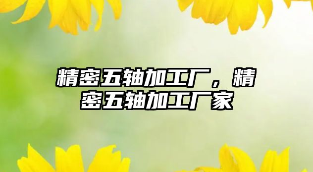 精密五軸加工廠，精密五軸加工廠家