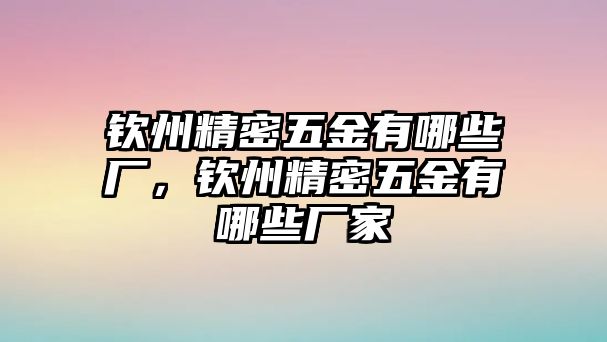 欽州精密五金有哪些廠，欽州精密五金有哪些廠家