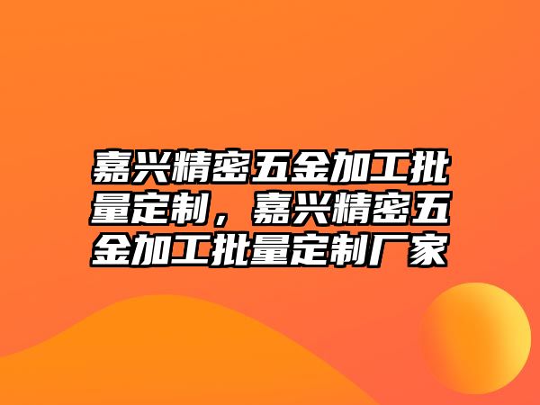 嘉興精密五金加工批量定制，嘉興精密五金加工批量定制廠家