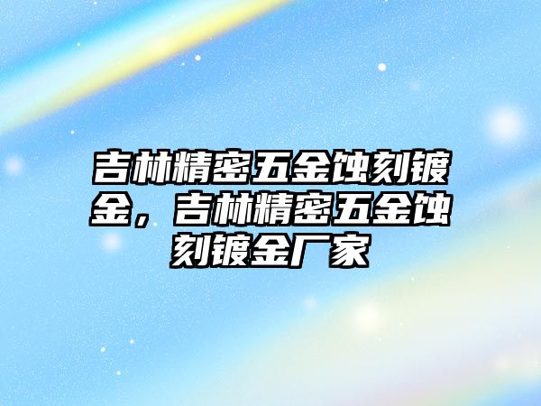 吉林精密五金蝕刻鍍金，吉林精密五金蝕刻鍍金廠家