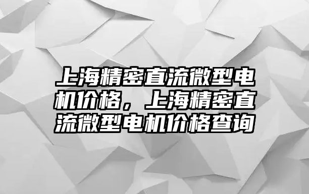 上海精密直流微型電機價格，上海精密直流微型電機價格查詢