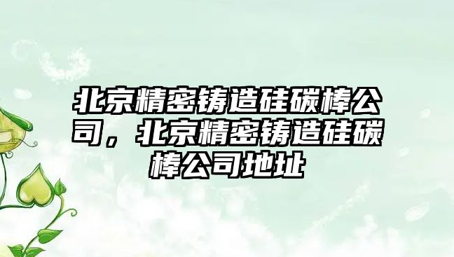 北京精密鑄造硅碳棒公司，北京精密鑄造硅碳棒公司地址