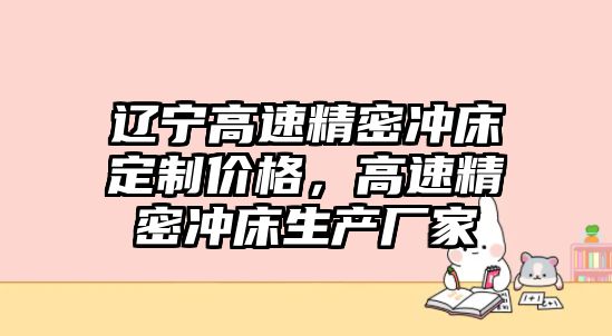 遼寧高速精密沖床定制價(jià)格，高速精密沖床生產(chǎn)廠家