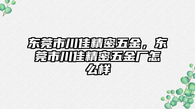 東莞市川佳精密五金，東莞市川佳精密五金廠怎么樣