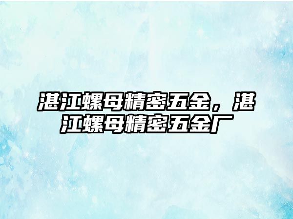 湛江螺母精密五金，湛江螺母精密五金廠