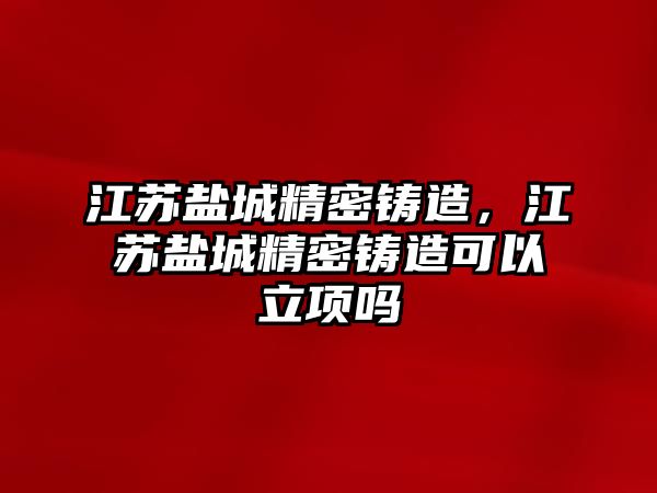 江蘇鹽城精密鑄造，江蘇鹽城精密鑄造可以立項(xiàng)嗎