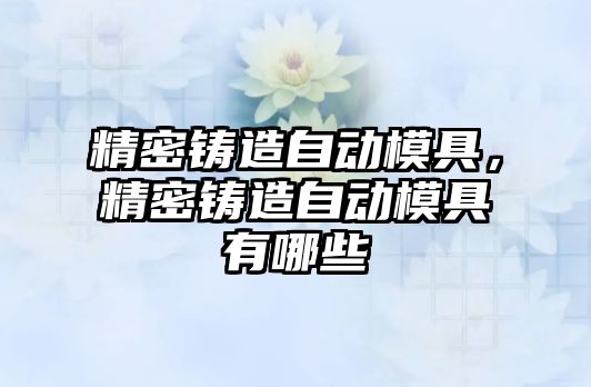 精密鑄造自動(dòng)模具，精密鑄造自動(dòng)模具有哪些