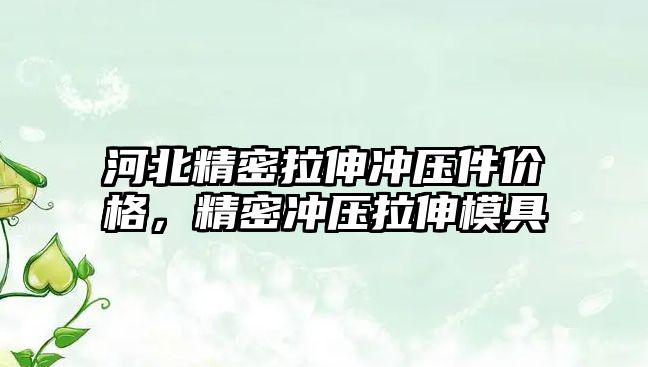 河北精密拉伸沖壓件價(jià)格，精密沖壓拉伸模具