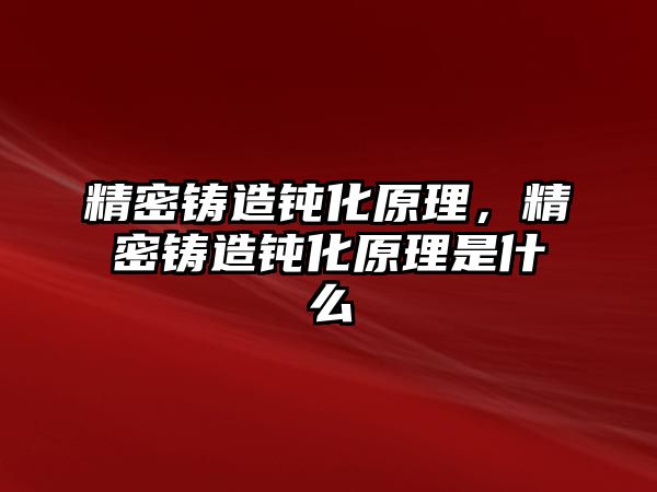 精密鑄造鈍化原理，精密鑄造鈍化原理是什么