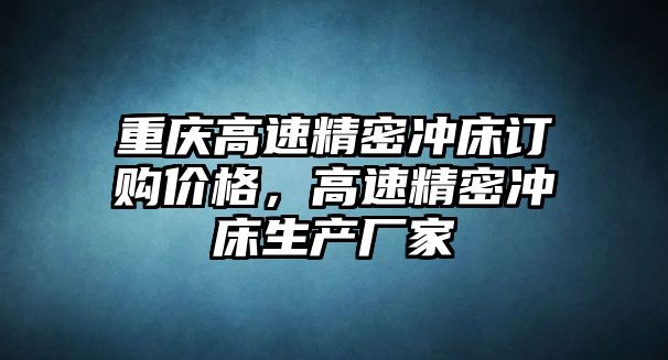 重慶高速精密沖床訂購(gòu)價(jià)格，高速精密沖床生產(chǎn)廠家