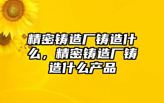 精密鑄造廠鑄造什么，精密鑄造廠鑄造什么產(chǎn)品