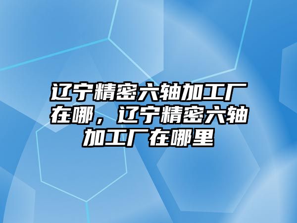 遼寧精密六軸加工廠在哪，遼寧精密六軸加工廠在哪里