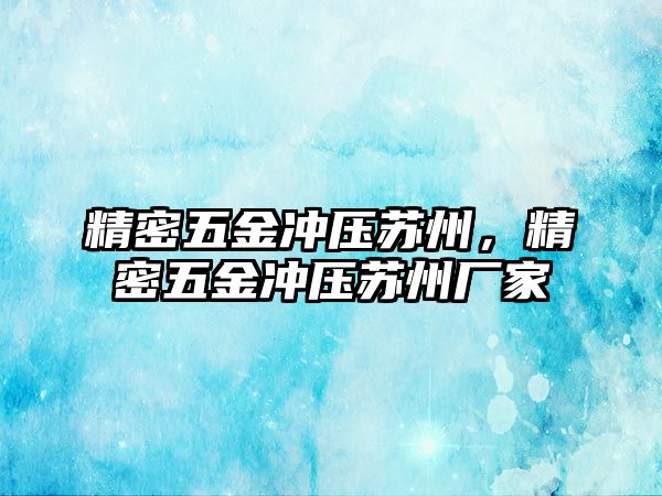 精密五金沖壓蘇州，精密五金沖壓蘇州廠家