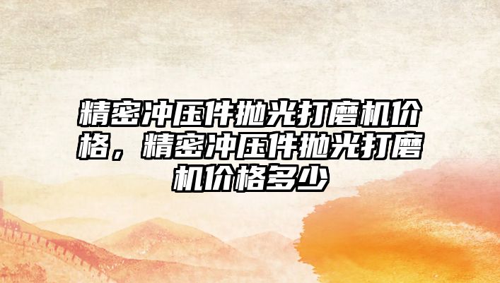 精密沖壓件拋光打磨機價格，精密沖壓件拋光打磨機價格多少