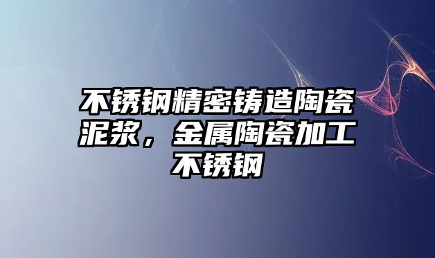 不銹鋼精密鑄造陶瓷泥漿，金屬陶瓷加工不銹鋼