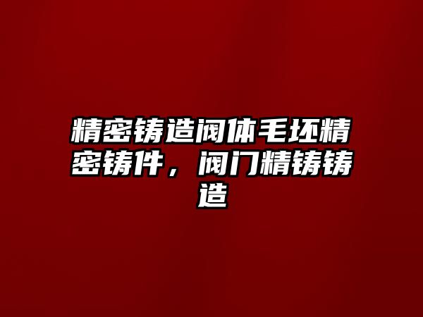 精密鑄造閥體毛坯精密鑄件，閥門(mén)精鑄鑄造