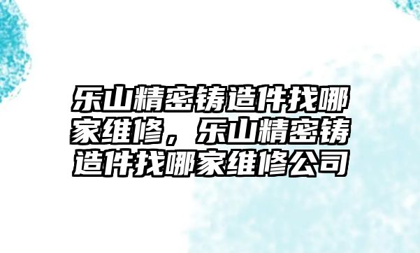 樂(lè)山精密鑄造件找哪家維修，樂(lè)山精密鑄造件找哪家維修公司